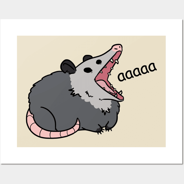 possum screm (black text) Wall Art by ZioCorvid